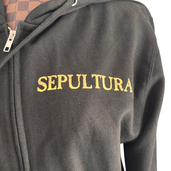 SEPULTURA 40th Anniversary Discography Hoodie Black Unisex Small Zip Sweatshirt - Picture 4 of 10